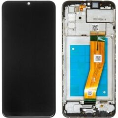 SAMSUNG A02S-A025 SERVİS ORJ EKRAN ÇİTALI SİYAH